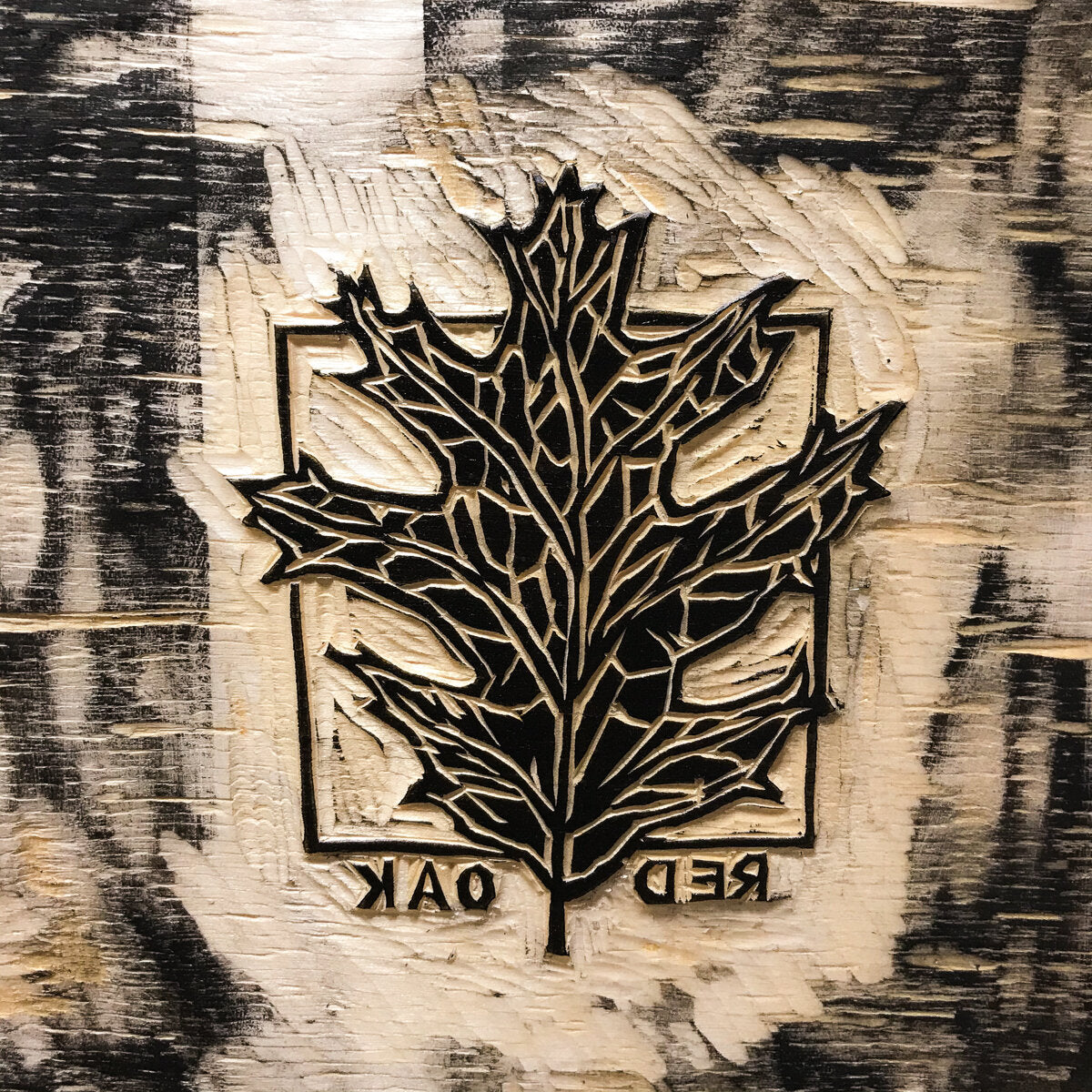 red oak woodblock 